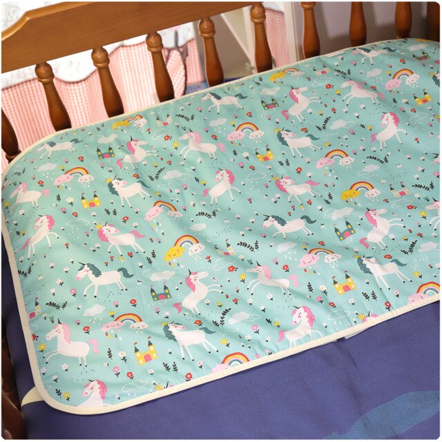 4 Sizes Baby Waterproof Sheet Urine Changing Pads Urine Pad Cartoon Reusable Infant Bedding Nappy Burp Mattress Changing Mat