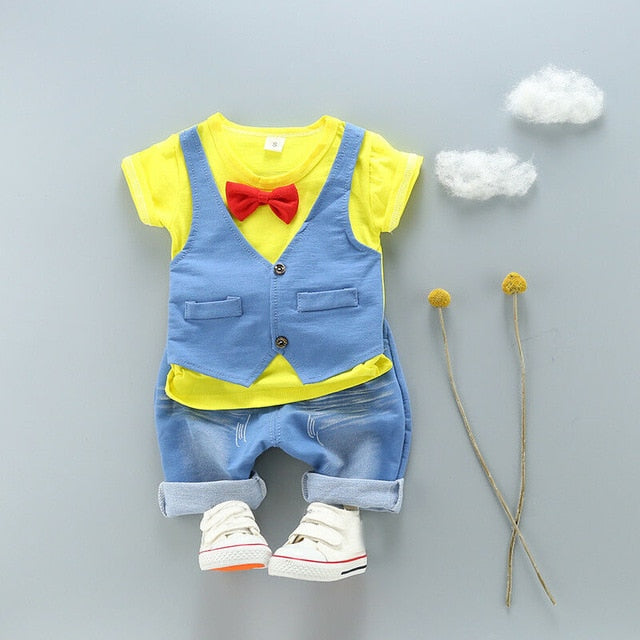 1 set kids boys Summer outfits 1-3 years boys Toddler kids baby boys outfits cotton cool Tee+Shorts Pants clothes Set cool