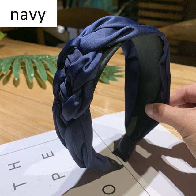 Wide Top Knot Hair Bands For Women Headdress Solid Color Cloth Headband Bezel Girls Hairband Hair Hoop Female Hair Accessories