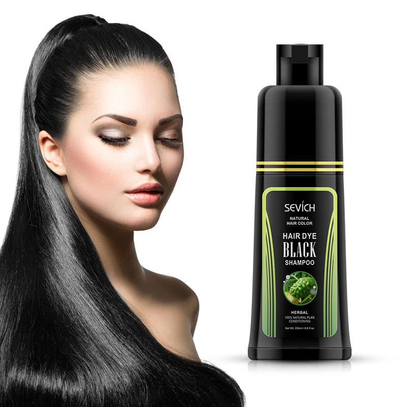 250ml Dye Black Hair Shampoo - Make Grey and White Hair Darkening and Shinny in 5 Minutes