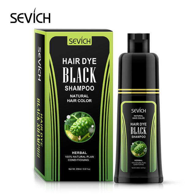 250ml Dye Black Hair Shampoo - Make Grey and White Hair Darkening and Shinny in 5 Minutes