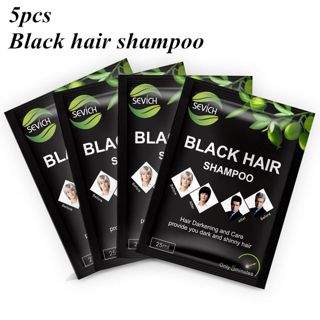 250ml Dye Black Hair Shampoo - Make Grey and White Hair Darkening and Shinny in 5 Minutes