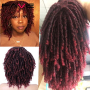 FAVE Short Dreadlock Ombre Bug 1b99J Braiding Crochet Twist Hair 6 Inch Synthetic Wig For Black Women/Man High Temperature Fiber