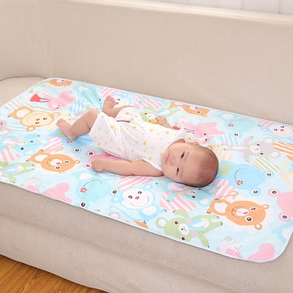 4 Sizes Baby Waterproof Sheet Urine Changing Pads Urine Pad Cartoon Reusable Infant Bedding Nappy Burp Mattress Changing Mat