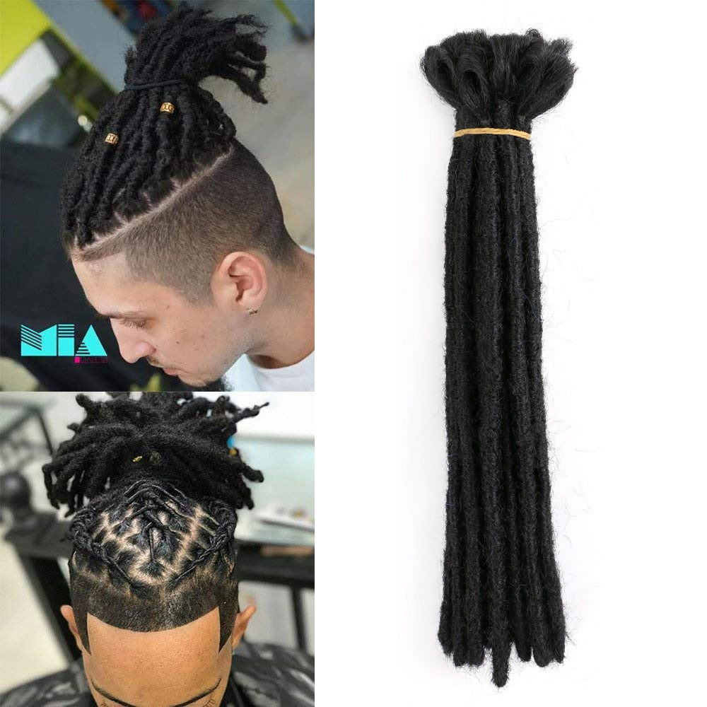 Mtmei Hair Short Dreadlocks Crochet Hair For Hip-hop Black Men Synthetic Reggae Dreadlocks Hair Pure Color 1Strands Per Pack