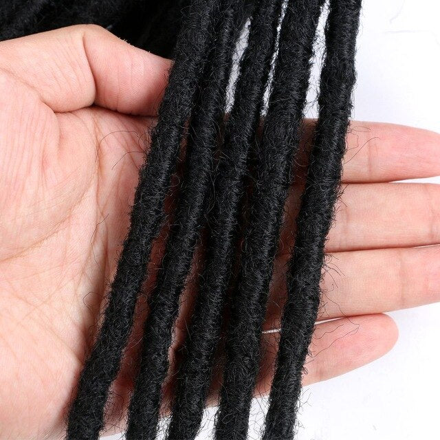 Mtmei Hair Short Dreadlocks Crochet Hair For Hip-hop Black Men Synthetic Reggae Dreadlocks Hair Pure Color 1Strands Per Pack