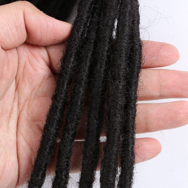 Mtmei Hair Short Dreadlocks Crochet Hair For Hip-hop Black Men Synthetic Reggae Dreadlocks Hair Pure Color 1Strands Per Pack