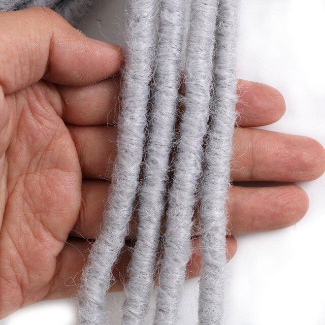 Mtmei Hair Short Dreadlocks Crochet Hair For Hip-hop Black Men Synthetic Reggae Dreadlocks Hair Pure Color 1Strands Per Pack