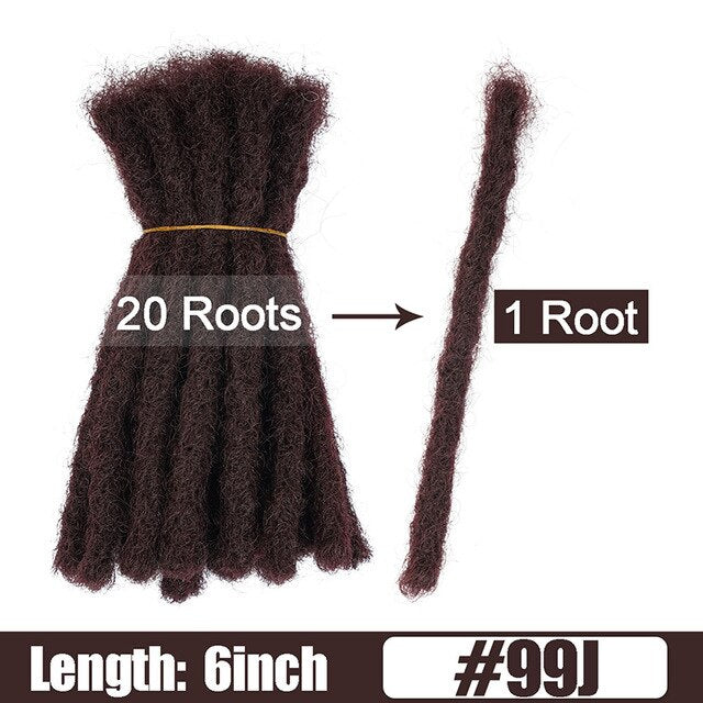6 10 20 Inch Afro Handmade Dreadlocks Crochet Hair Wholesale Synthetic Ombre Braiding Hair Extensions For Black Women Bulk Hair