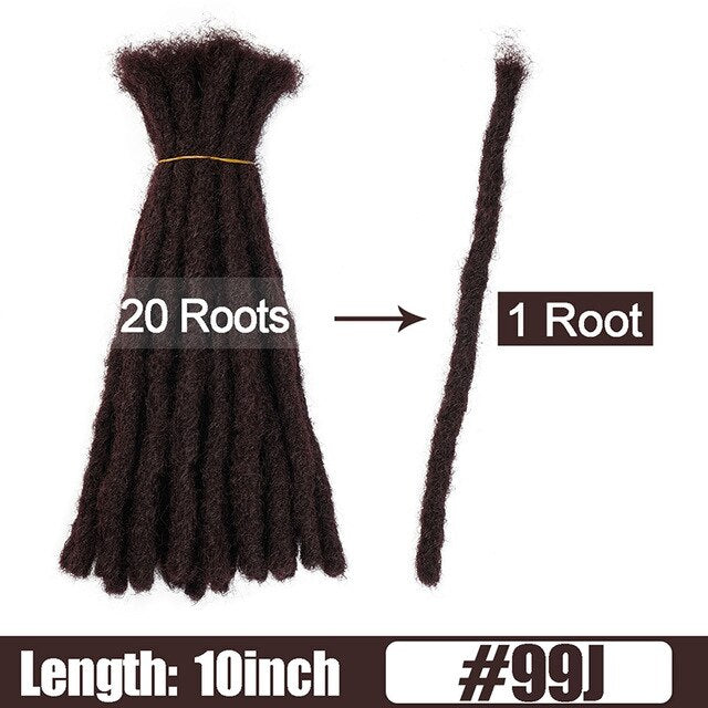 6 10 20 Inch Afro Handmade Dreadlocks Crochet Hair Wholesale Synthetic Ombre Braiding Hair Extensions For Black Women Bulk Hair