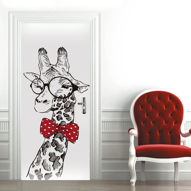 Landscape Door Stickers 3D Removable Vinilos Para Puertas Adhesive Wallpaper Art Murals for Doors Bibliotheque Modern Home Decor