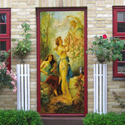 Landscape Door Stickers 3D Removable Vinilos Para Puertas Adhesive Wallpaper Art Murals for Doors Bibliotheque Modern Home Decor