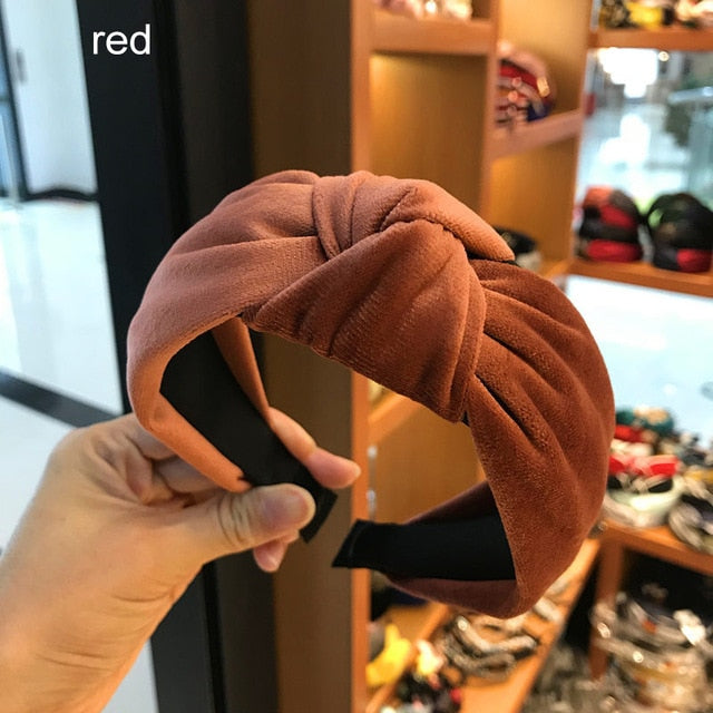 Wide Top Knot Hair Bands For Women Headdress Solid Color Cloth Headband Bezel Girls Hairband Hair Hoop Female Hair Accessories