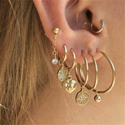 28 Style Punk Gold Color Bird Snake Star Cross Cactus Earrings Set for Women Crystal Geometric Studs Earrings Statement Jewelry