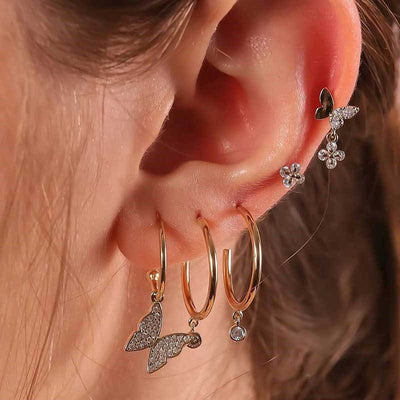 28 Style Punk Gold Color Bird Snake Star Cross Cactus Earrings Set for Women Crystal Geometric Studs Earrings Statement Jewelry