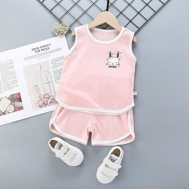 2Pcs/set New Summer Baby Boys Clothes Suit Children Girls Cartoon T Shirt Shorts Toddler Casual Clothing Set Kids Tracksuits