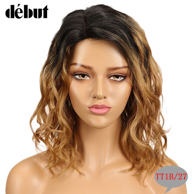 Debut Human Hair Wigs For Black Women Brazilian Curly Human Hair Wigs Wet And Weave Part Lace Ombre Human Hair Wig Free Shipping