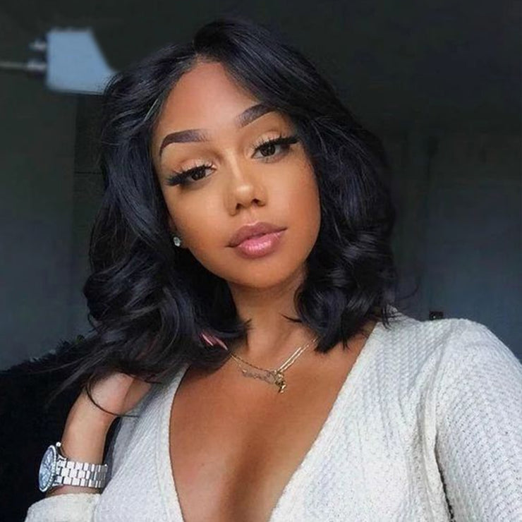 Aircabin Body Wave 16 Inch 13x6 Type T HD Transparent Lace Front Bob Wigs Glueless Brazilian Remy Human Hair Wigs For Women