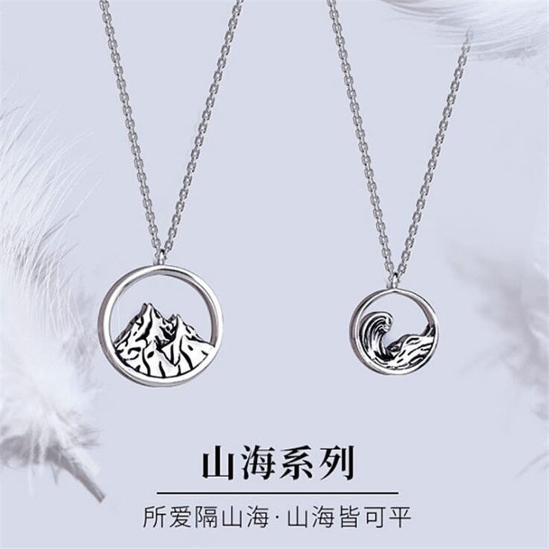 New Fashion Love Across Mountains And Seas Can Be Flat Long Distance 925 Sterling Silver Jewelry Popular Pandant Necklaces H163