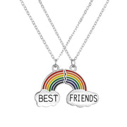Best Firends Girlfriends Necklace Japan and South Korea Rainbow Cloud Drop Oil Stitching Pendant Clavicle Chain Female
