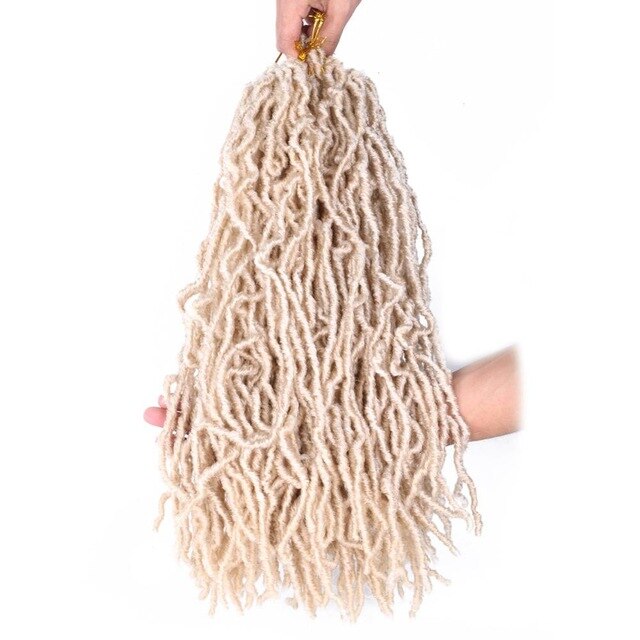 Mtmei Hair Nu Locs Crochet Hair Natural Curly Dreadlocks Hair Black Dark Brown Faux Locs Crochet Braids 18" 21Strands/Pack