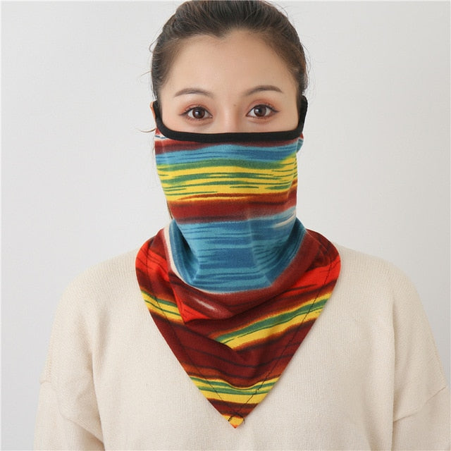 Women Print Face Scarf Winter Spring Mask Female Bandana Designer Warm Foulard Cotton Soft Neck Scarves Ring Wraps Cover 2020