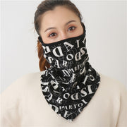 Women Print Face Scarf Winter Spring Mask Female Bandana Designer Warm Foulard Cotton Soft Neck Scarves Ring Wraps Cover 2020