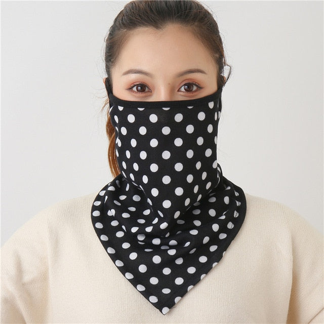 Women Print Face Scarf Winter Spring Mask Female Bandana Designer Warm Foulard Cotton Soft Neck Scarves Ring Wraps Cover 2020