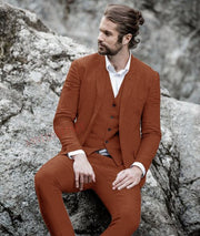 2020 Blue Mens Suits Casual Linen Beach Groom Wedding Suits Tuxedo Tailored Big Size Summer Suits for Men Jacket Pants 3 pieces