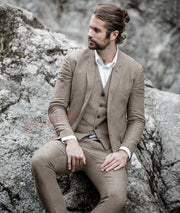 2020 Blue Mens Suits Casual Linen Beach Groom Wedding Suits Tuxedo Tailored Big Size Summer Suits for Men Jacket Pants 3 pieces