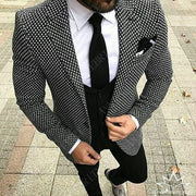 Slim Wedding Suits for Men white Jacquard ANNIEBRITNEY Men's Suits Groom Tuxedos Tailored Big Size Prom Jacket Pants Vest 3Pcs