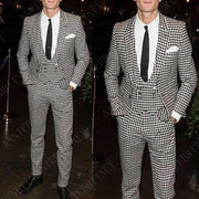 Slim Wedding Suits for Men white Jacquard ANNIEBRITNEY Men's Suits Groom Tuxedos Tailored Big Size Prom Jacket Pants Vest 3Pcs