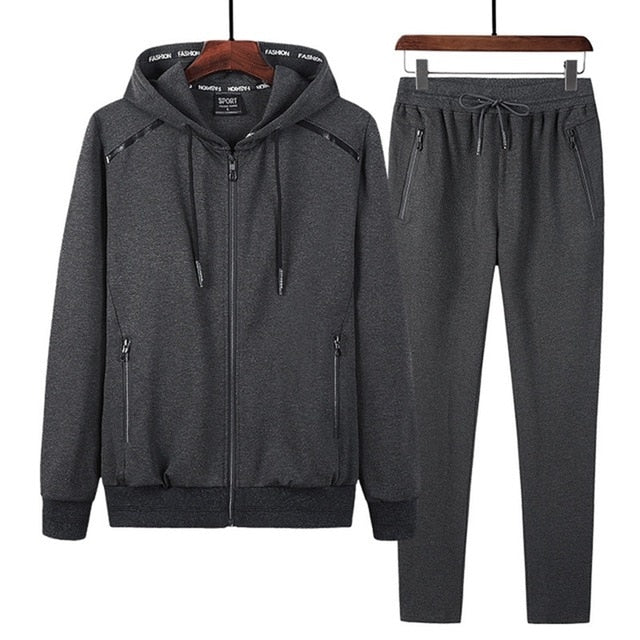 Spring Autumn Sports Suit Plus size men track suit Trade Sportswear Men's Running sweatsuit Sets 9XL 8XL 7XL jogger men big size