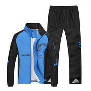 Big Size 5XL Sportswear Sets Men Patchwork Jacket+Pants 2 piece suit Male Casual Long Sleeve Printed Tracksuit Mens Gym Clothing