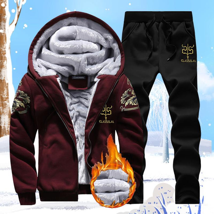 ZITY Mens Suits With Pants Autumn Winter Big Sizes Warm Tracksuit Sportswear Men 'S Running Sweatsuit Set 4xl Jogger Male Hoodie
