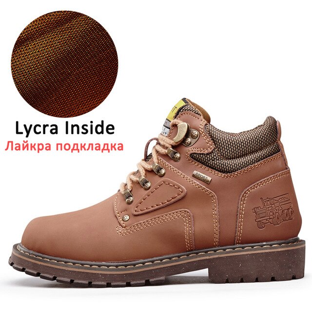 Winter Men's Walking Shoes Plus Fur Warm Nonslip Snow Motorcycle Work Boots Big Size High Top Wearable Outdoor Male Sneakers New