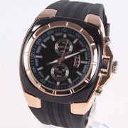 Hot Sale Watch Big Round Dial Black Silicone Quartz Analog Design Men Sport Watch male sports Wristwatch 3 colors relojes