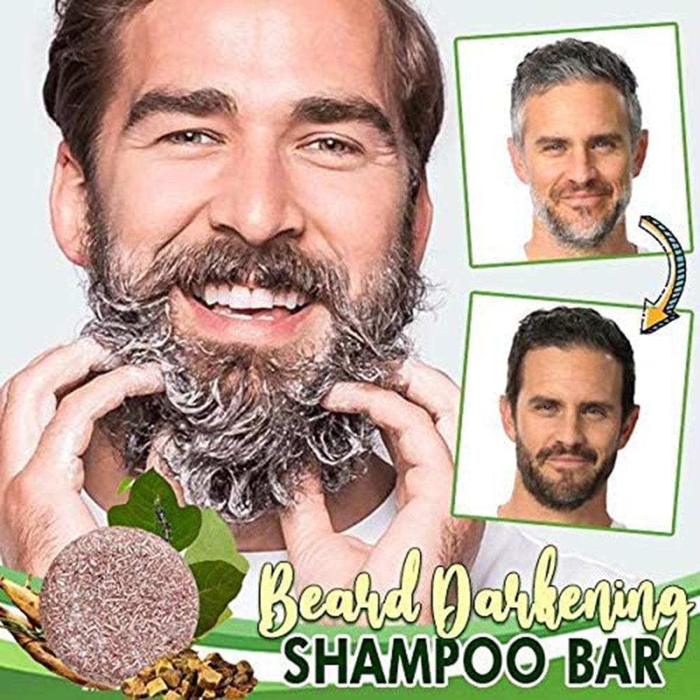 Beard Wash Bar Hair Darkening Shampoo Soap for Men