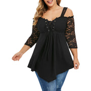 Plus Size Women Shirt Off Shoulder Ladies Tops