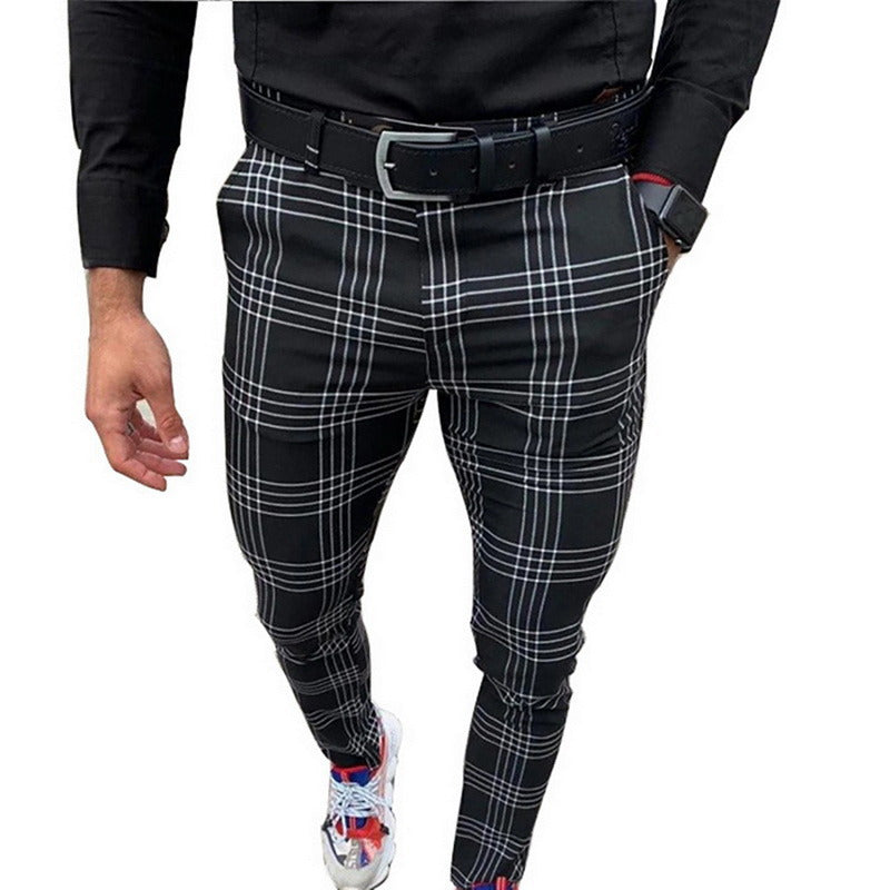 Large Plaid Stripe Casual Pants