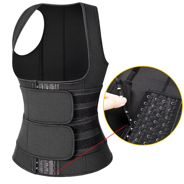 Women Plus Size 2 Straps Steel Bones Workout Sauna Trimmer Neoprene Slimming Exercise Corset Tops