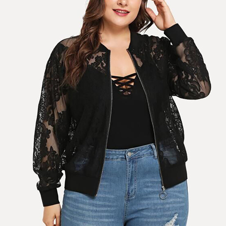 Lace Sleeve Plus Size Jackets for Women