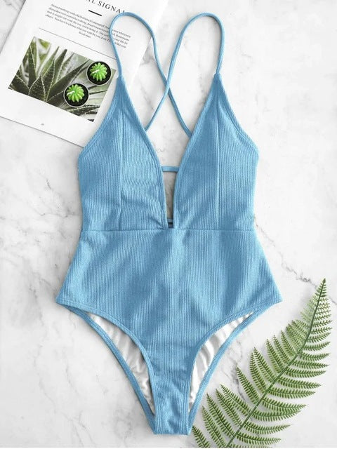 Sexy Halter Solid Women Swimwear