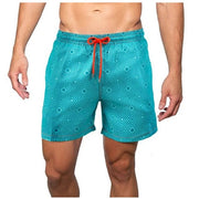 Men Printed Two-layer Pocket Beach Leisure Swim Shorts