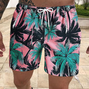 Breathable Palm Tree Printed Beach Shorts