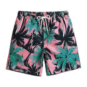 Breathable Palm Tree Printed Beach Shorts