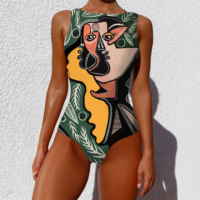 Patchwork Print Bikini Beach Wear