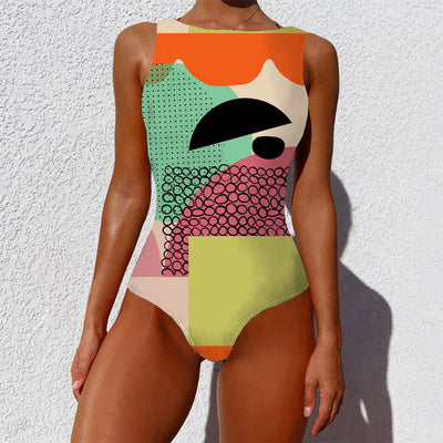 Patchwork Print Bikini Beach Wear