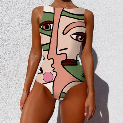 Patchwork Print Bikini Beach Wear