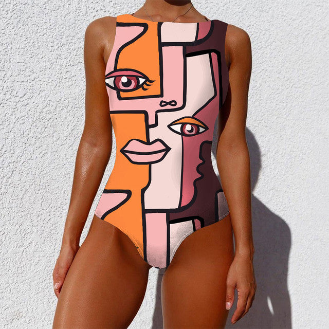 Patchwork Print Bikini Beach Wear